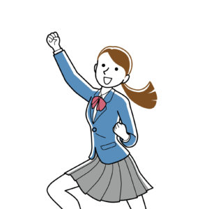 2振り上げる女学生